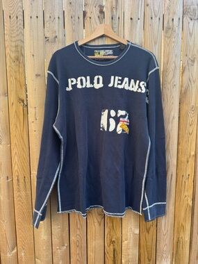 Polo by Ralph Lauren Navy Long-Sleeve Polo Jeans Graphic Thermal